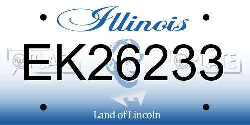 EK26233 Illinois License Plate