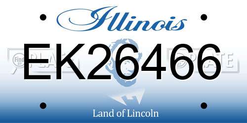 EK26466 Illinois License Plate