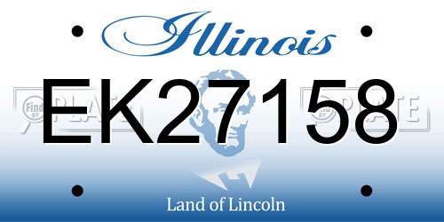 EK27158 Illinois License Plate