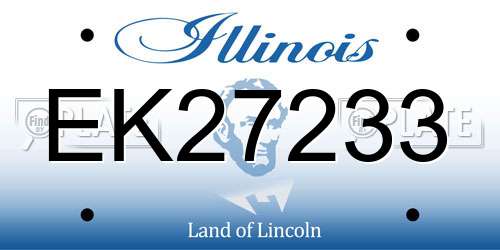 EK27233 Illinois License Plate