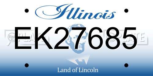 EK27685 Illinois License Plate