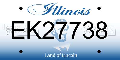 EK27738 Illinois License Plate