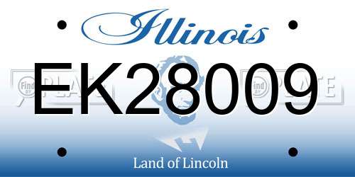 EK28009 Illinois License Plate