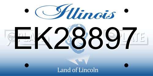 EK28897 Illinois License Plate