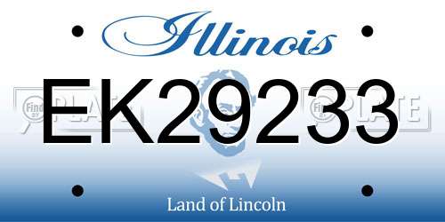 EK29233 Illinois License Plate