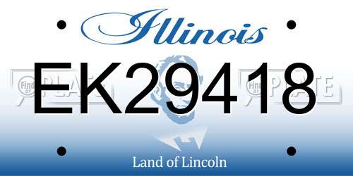 EK29418 Illinois License Plate