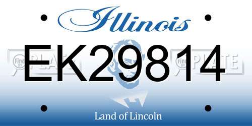 EK29814 Illinois License Plate