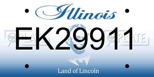 EK29911 Illinois License Plate