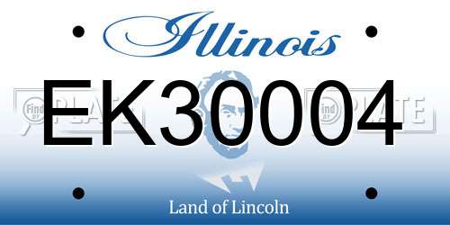 EK30004 Illinois License Plate