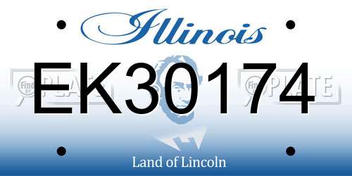 EK30174 Illinois License Plate