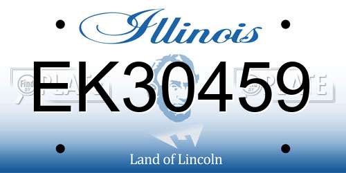 EK30459 Illinois License Plate