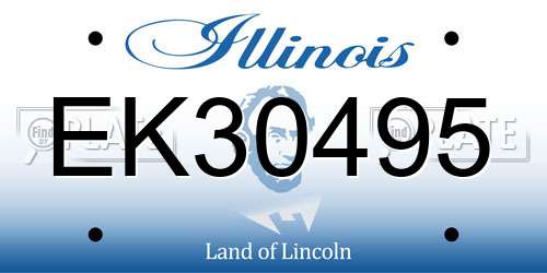 EK30495 Illinois License Plate