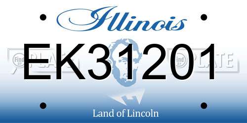 EK31201 Illinois License Plate