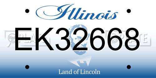 EK32668 Illinois License Plate