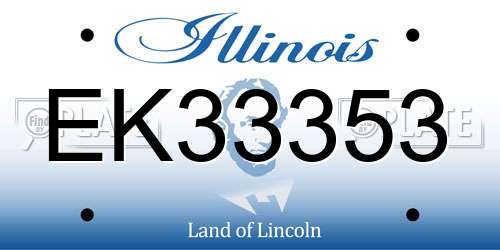EK33353 Illinois License Plate