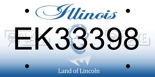 EK33398 Illinois License Plate