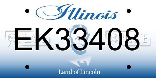 EK33408 Illinois License Plate
