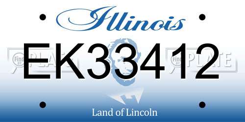 EK33412 Illinois License Plate