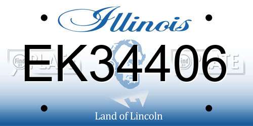 EK34406 Illinois License Plate