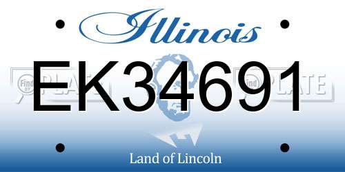 EK34691 Illinois License Plate