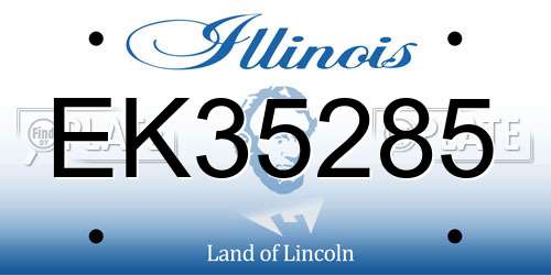 EK35285 Illinois License Plate