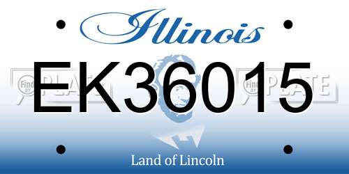EK36015 Illinois License Plate