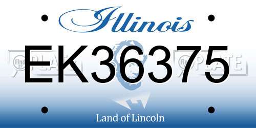 EK36375 Illinois License Plate