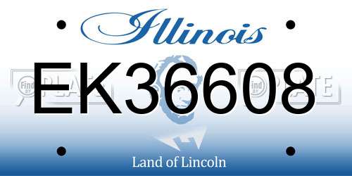 EK36608 Illinois License Plate