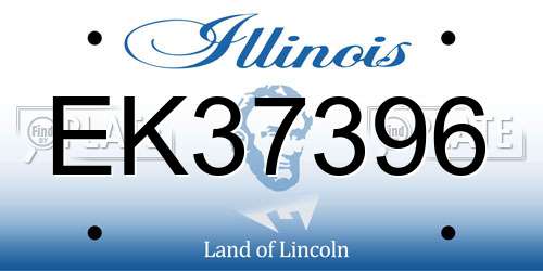 EK37396 Illinois License Plate
