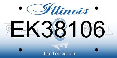 EK38106 Illinois License Plate
