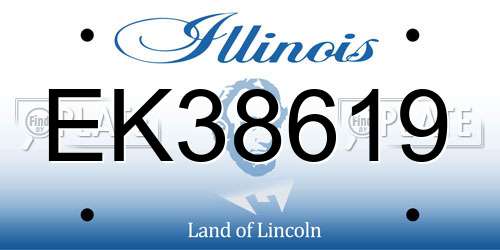 EK38619 Illinois License Plate