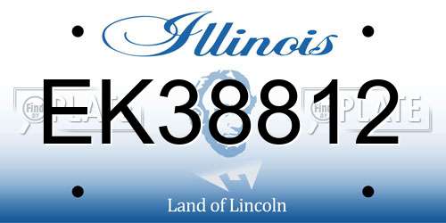 EK38812 Illinois License Plate