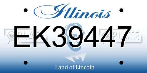 EK39447 Illinois License Plate