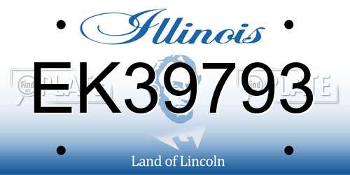 EK39793 Illinois License Plate