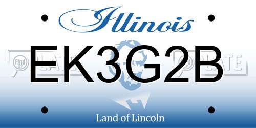 EK3G2B Illinois License Plate