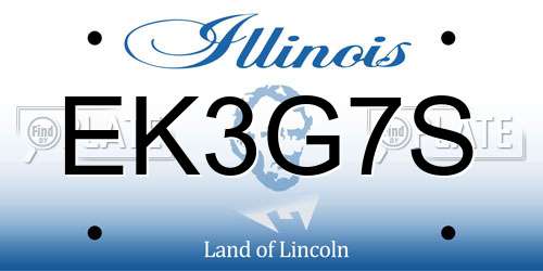 EK3G7S Illinois License Plate
