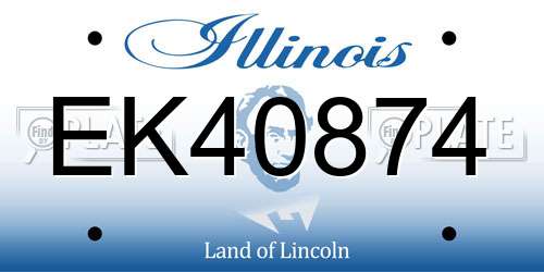 EK40874 Illinois License Plate