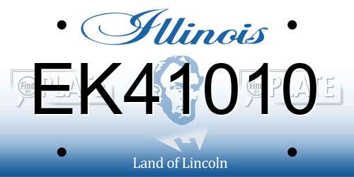 EK41010 Illinois License Plate