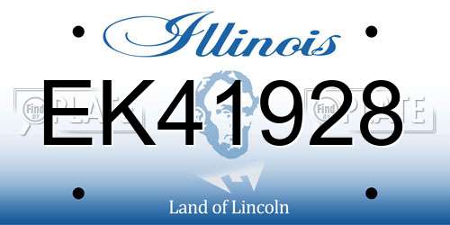 EK41928 Illinois License Plate