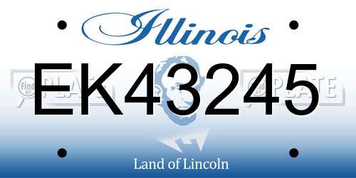 EK43245 Illinois License Plate