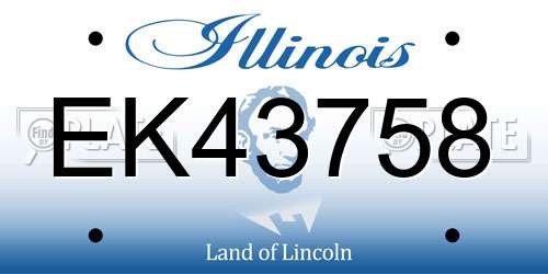 EK43758 Illinois License Plate