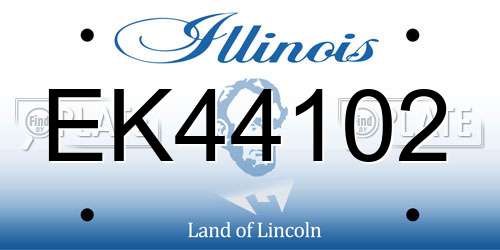 EK44102 Illinois License Plate