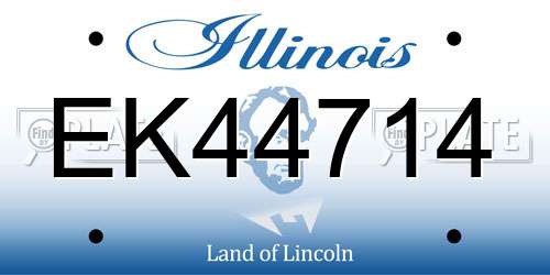 EK44714 Illinois License Plate