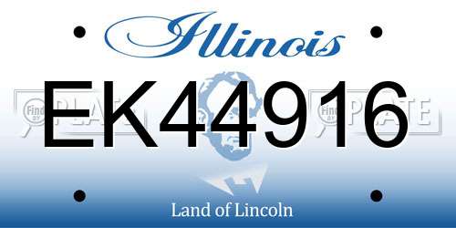 EK44916 Illinois License Plate