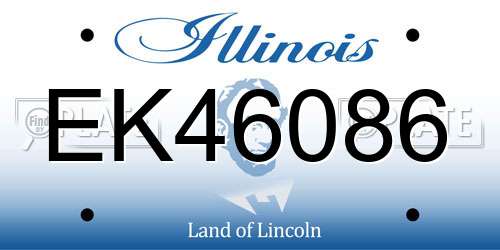 EK46086 Illinois License Plate