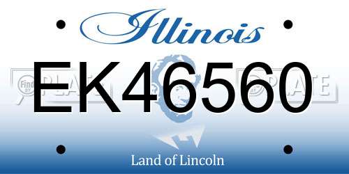 EK46560 Illinois License Plate