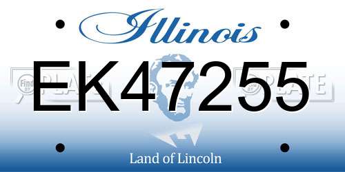 EK47255 Illinois License Plate