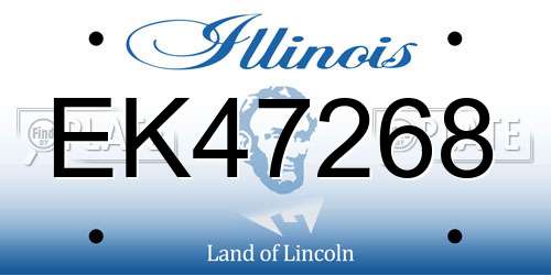 EK47268 Illinois License Plate