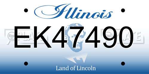EK47490 Illinois License Plate