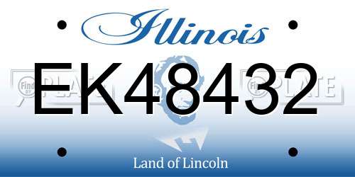 EK48432 Illinois License Plate